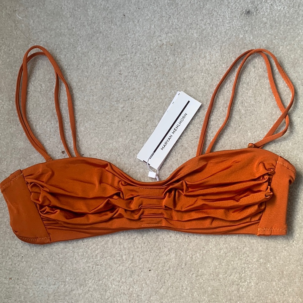 NWT Maryan Mehlhorn Orange/Rust Bikini Top